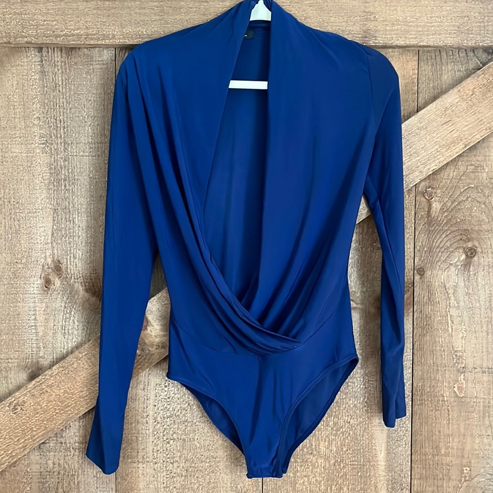 Navy Blue Long Sleeve Body Suit